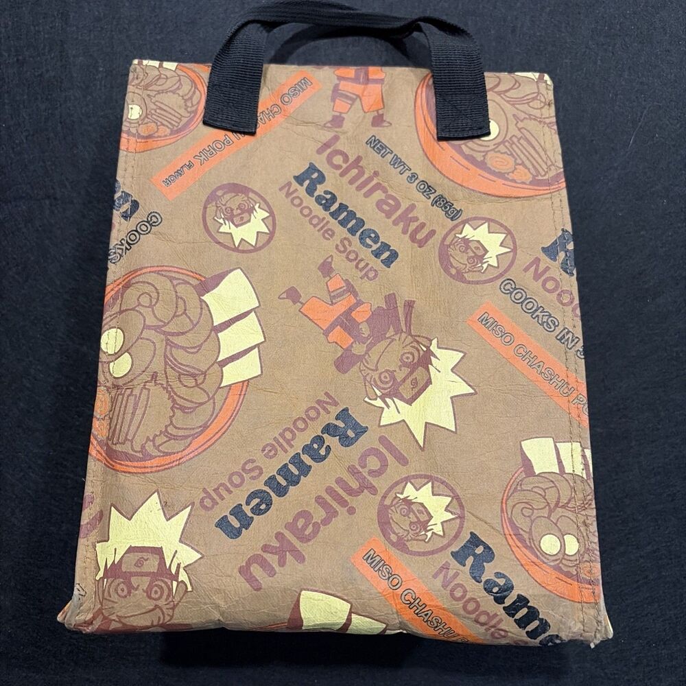 RARE Naruto Shippuden Ichiraku Ramen Lunch Tote Bag Miso Chasu Pork Brown Anime